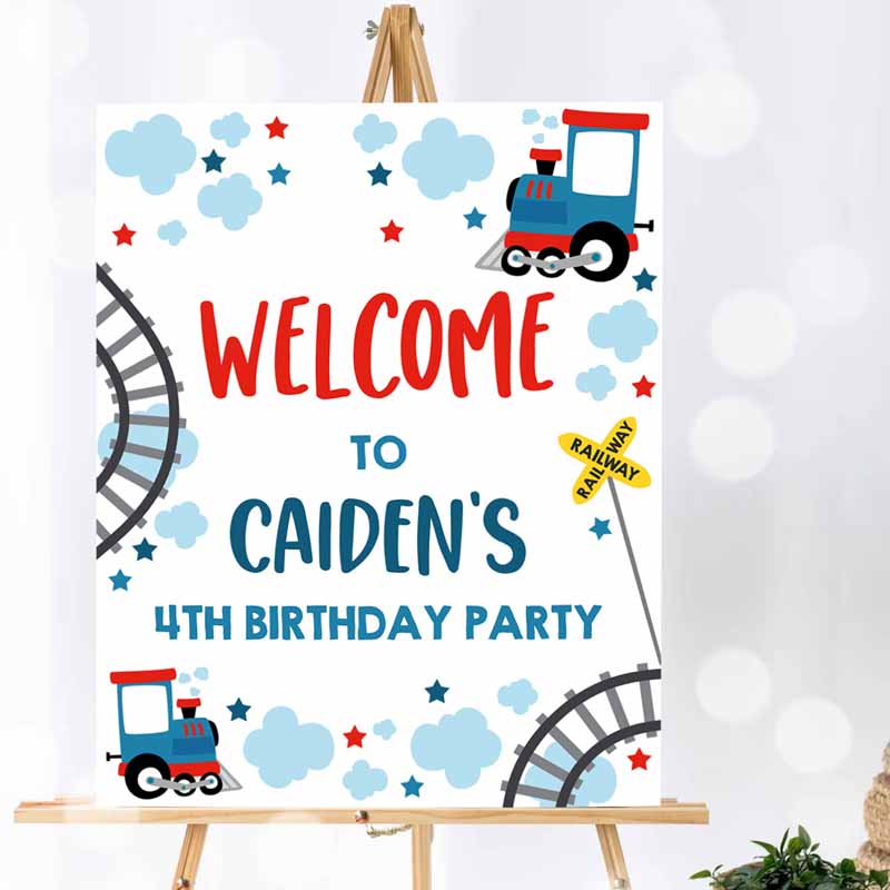 Choo Choo Train Kids Birthday Party, Train Kids Birthday Party, Chugga Chugga Train Welcome Sign, Train Party