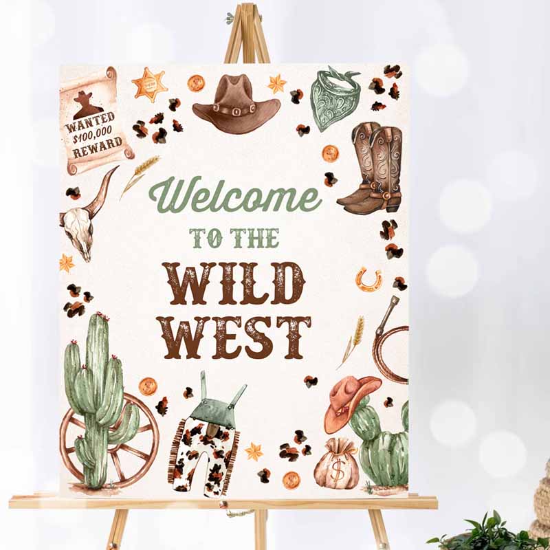 Cowboy Kids Birthday Party, Welcome Toe Wild West Sign, Wild West Cowboy Rodeo Kids Birthday Party, Southwestern Ranch Party