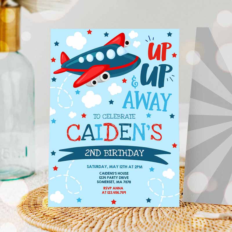 Airplane Kids Birthday Invitation, Airplane Kids Birthday Party, Plane Party, Aircraft Kids Birthday Party, Airplane Kids Birthday