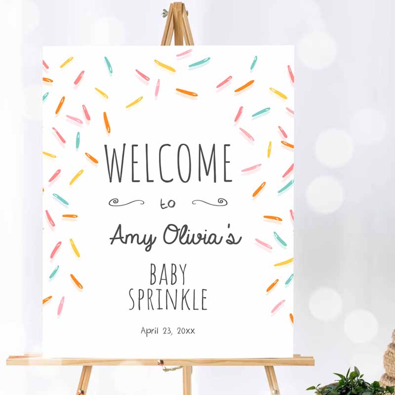 Baby Sprinkle Welcome Sign, Sprinkle Shower Gender Neutral Confetti Sprinkles Coed Shower Welcome