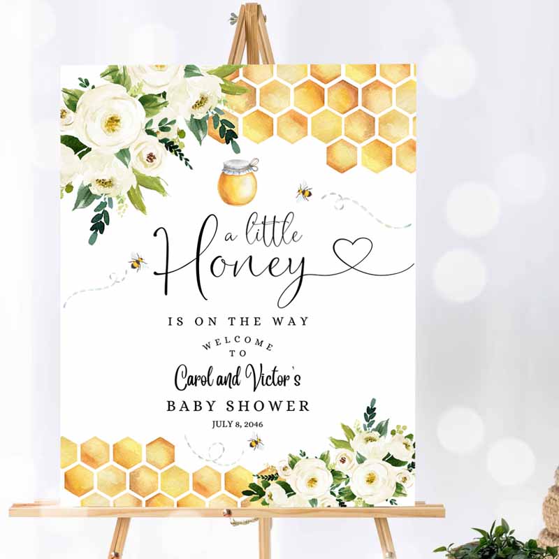 Bee A Little Honey Baby Shower Baby Sprinkle Welcome Sign, Yard Sign