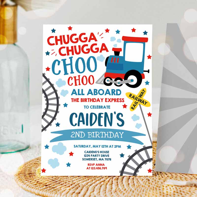 Chugga Chugga Choo Choo Train Kids Birthday Invitation, Chugga Chugga Choo Choo Party, Choo Choo Train Party