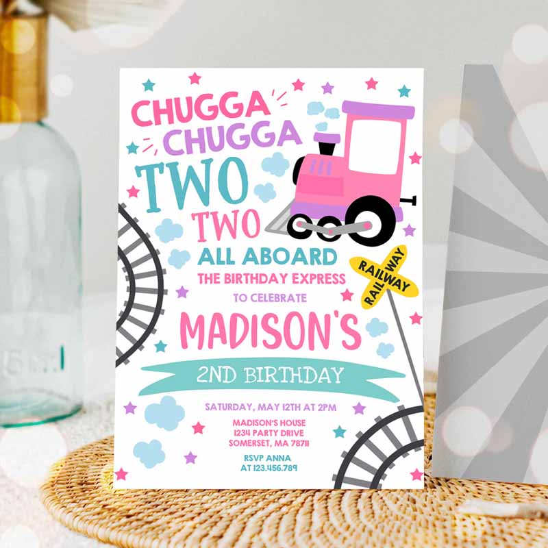 Chugga Chugga Two Two Train Kids Birthday, Chugga Chugga Choo Choo Party, Two Two Train Party