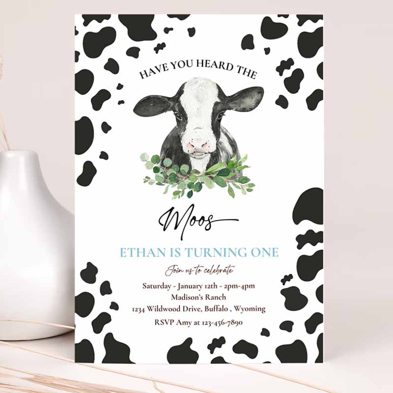 Cow Kids Birthday, Have You Hearde Moos Kids Birthday Party, Boy Cow Ranch Farm Kids Birthday Party