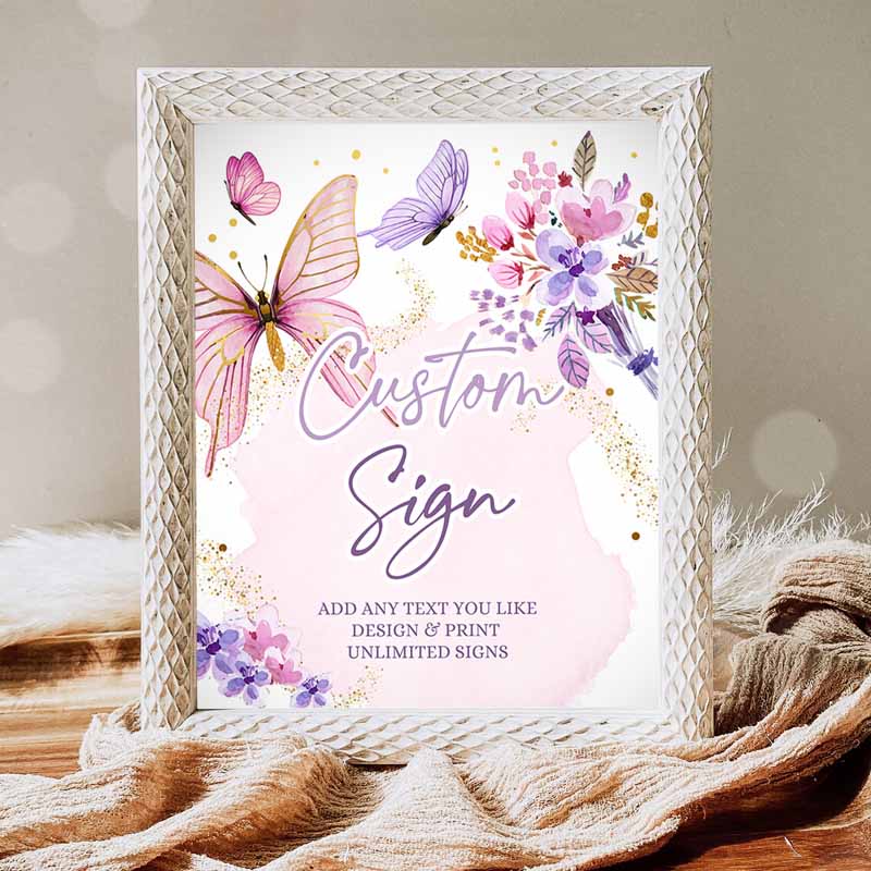 Butterfly Sign, Butterfly Decor Butterfly Kids Birthday, Baby Shower Garden Pink Table Sign