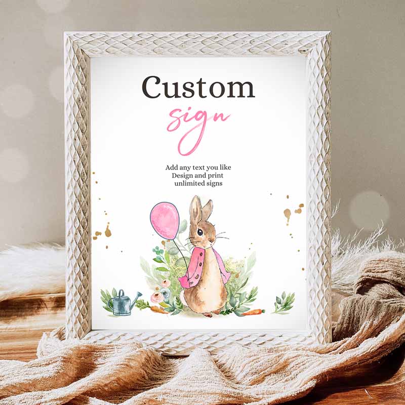 Flopsy Rabbit Kids Birthday, Decor Table Peter RabbIt'shower Rustic Girl Pink