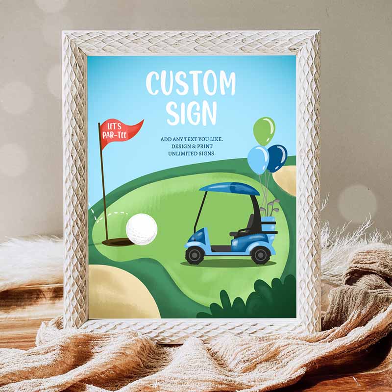 Golf Kids Birthday Party, Hole in One Kids Birthday, Par-tee Golf Table Sign