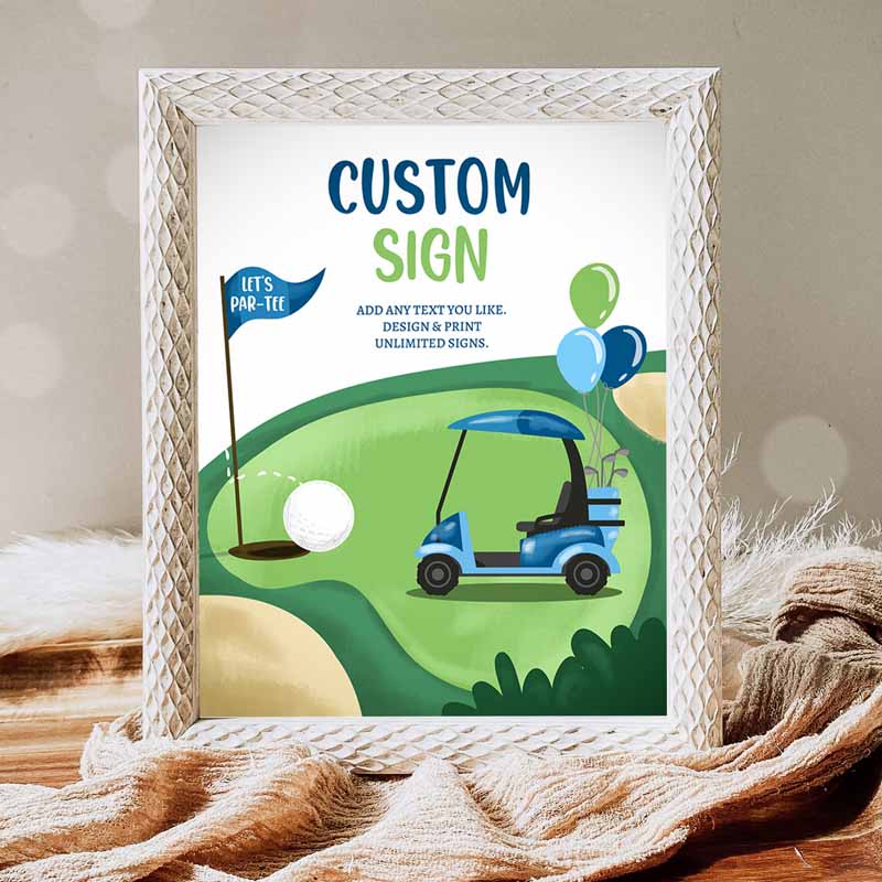 Golf Kids Birthday Party, Hole in One Kids Birthday, Par-tee Golf Table Sign