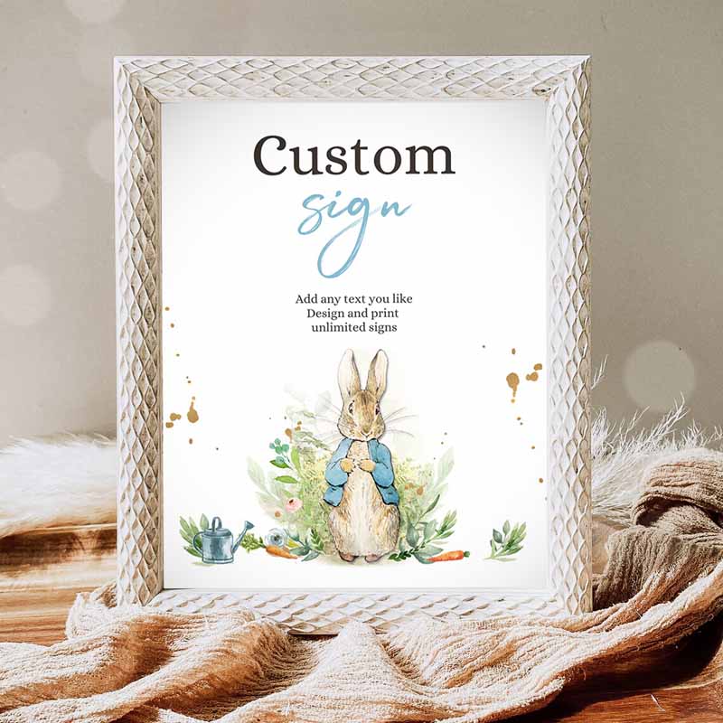 Party, Peter Rabbit Baby Shower Decor Table Sign, Peter Rabbit Kids Birthday, Rustic Boy