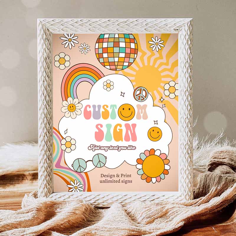 Retro Groovy Kids Birthday Party, One Groovy Babe Party, Decor Flower Power Hippie