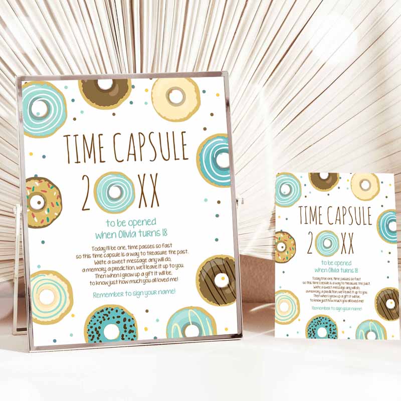 Donut Time Capsule First Kids Birthday Party, Donut Kids Birthday, Donut Decor Doughnut Donut Party, Boy Blue