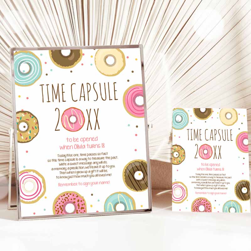 Donut Time Capsule First Kids Birthday Party, Donut Kids Birthday, Donut Decor Doughnut Donut Party, Girl