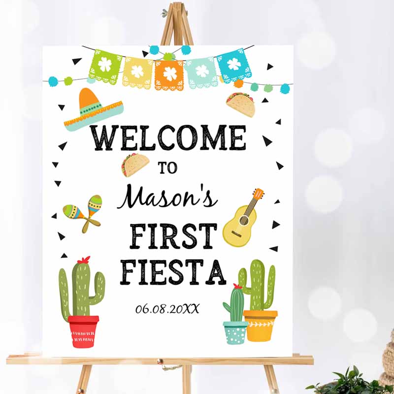 Fiesta Welcome Sign, Fiesta Cactus MexiCan'taco Bout Succulent Boy Table Sign