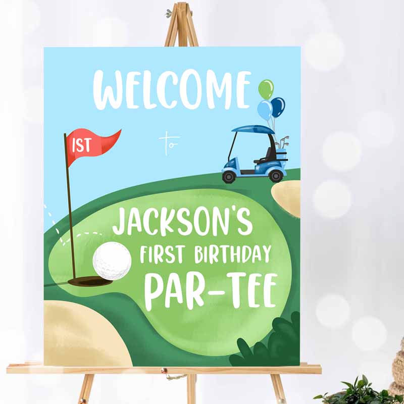 Golf Kids Birthday, Boy Hole in One Party, First Kids Birthday, Par-Tee Golfing Golf