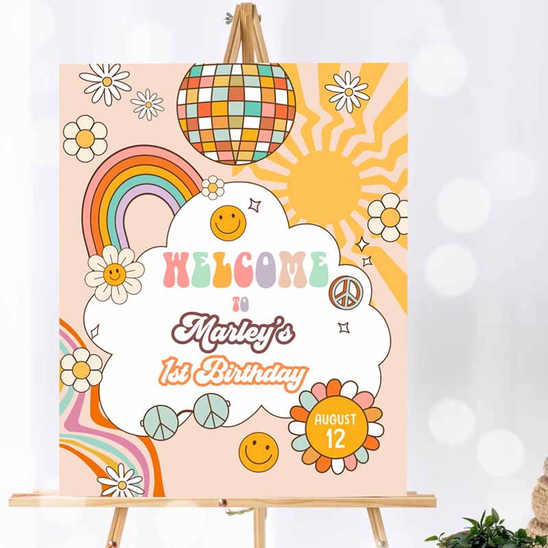 Groovy Kids Birthday, Floral Boho Kids Birthday, Retro 's Hippie Festival