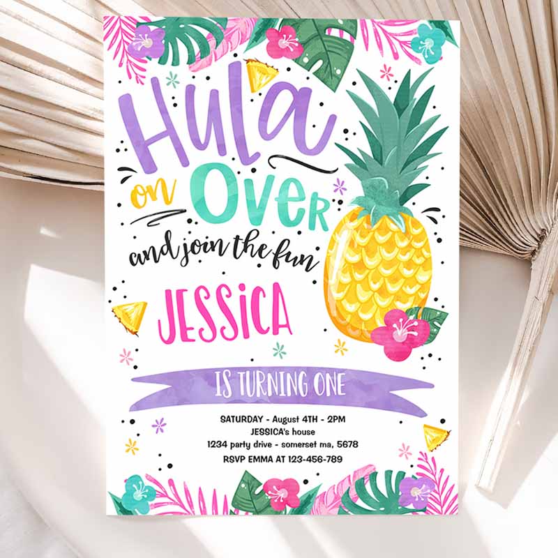 Hawaiian Luau Kids Birthday, Invite Pineapple Kids Birthday Party, Luau Kids Birthday, Luau Pineapple Pool Party