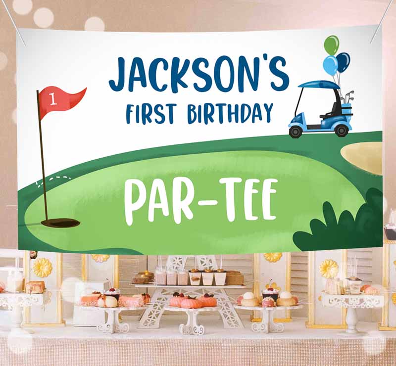 Hole in One Backdrop Banner, Golf Kids Birthday, Boy First Kids Birthday, Par-tee Golfing Golf Party