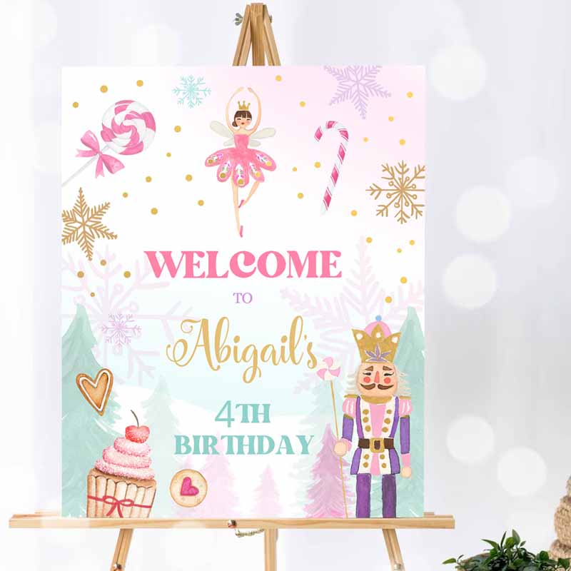 Nutcracker Kids Birthday, Winter Kids Birthday Party, Girl Land of Sweets Party, Christmas Holiday Sign