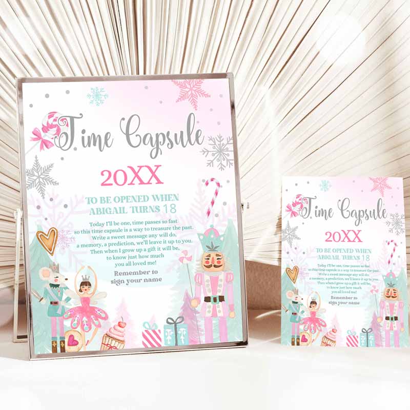 Nutcracker Time Capsule Nutcracker First Kids Birthday Party, Girl Land of Sweets Winter Fairy Guestbook