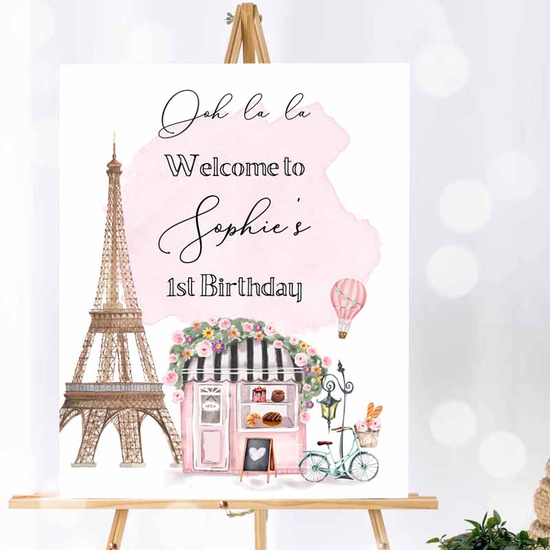 Paris Kids Birthday, French Patisserie Tea Party, Floral France Paris Party, Parisian