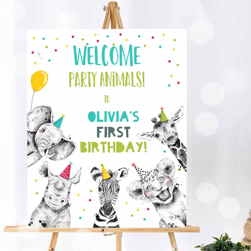 Animals Kids Birthday, Safari Animals Sign, Welcome Jungle Sign, Animals Boy