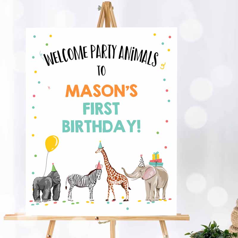 Animals Welcome Sign, Animals Sign, Zoo Safari Welcome Jungle Sign, Animals Boy