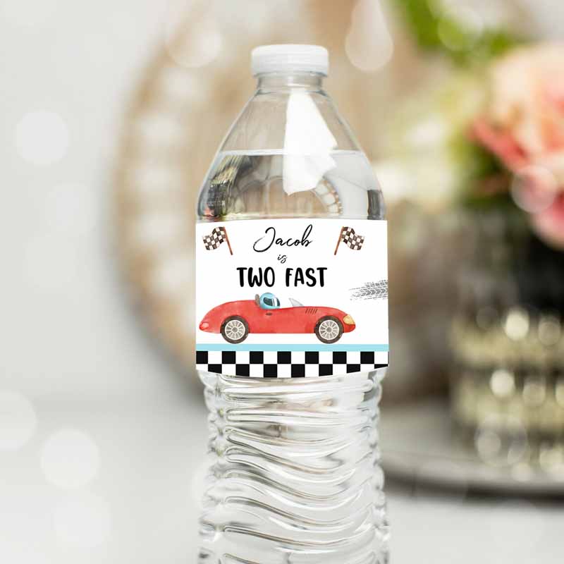 Race Car Water Bottle Label Race Car Kids Birthday Party, Fuel Racing Kids Birthday, Boy Curious