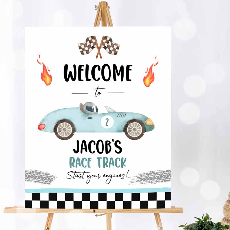 Racing Kids Birthday, Race Car Kids Birthday, Two Fast Two Curious Kids Birthday, Blue Boy Decor