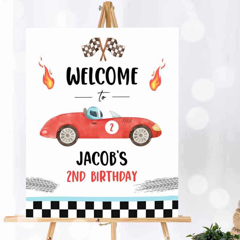 Racing Kids Birthday, Race Car Party, Two Fast Two Curious Kids Birthday, Red Boy Decor