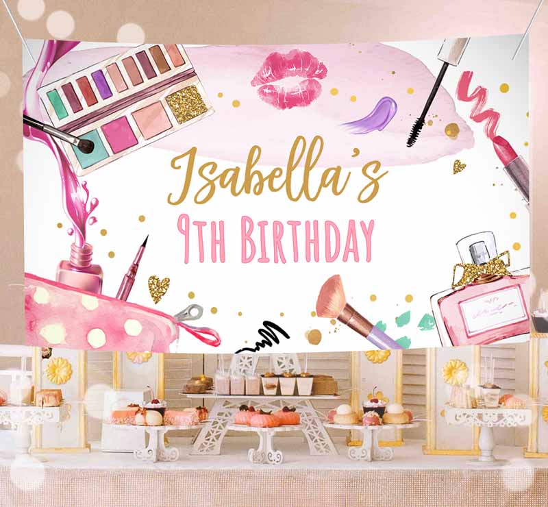 Spa Party, Backdrop Banner, Glamour Kids Birthday, Girl Pink Glam Party, Spa Kids Birthday, Decor Pamper