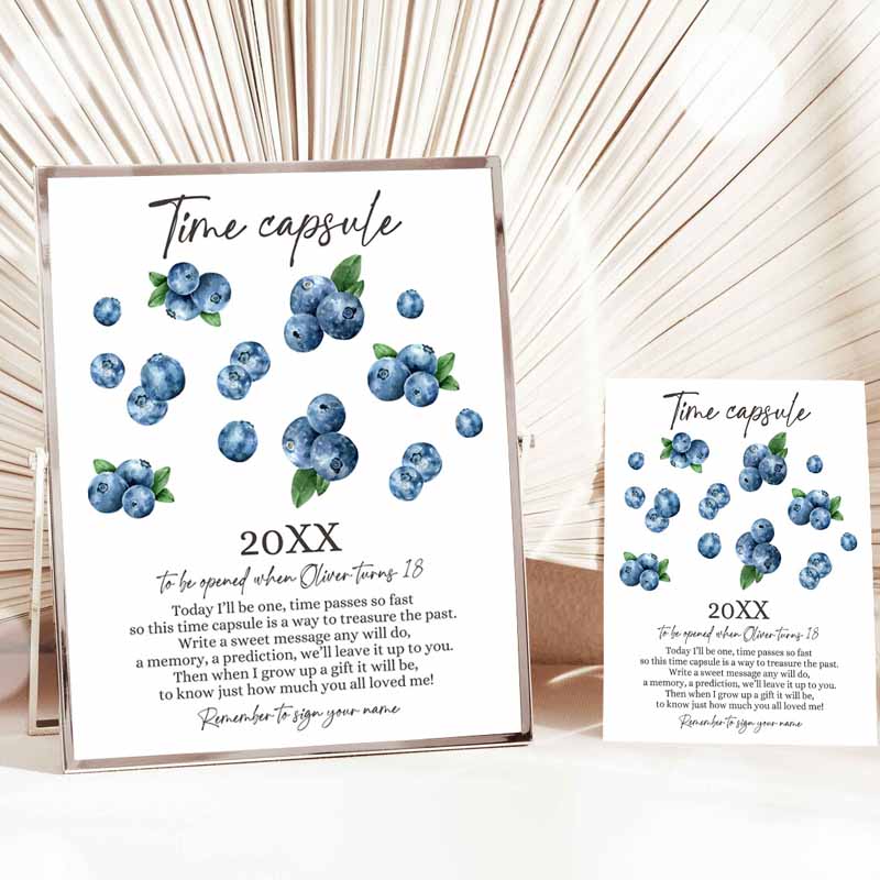 Time Capsule Berry First Kids Birthday, Blueberry Partys Berry Sweet Party, Blueberries Boy