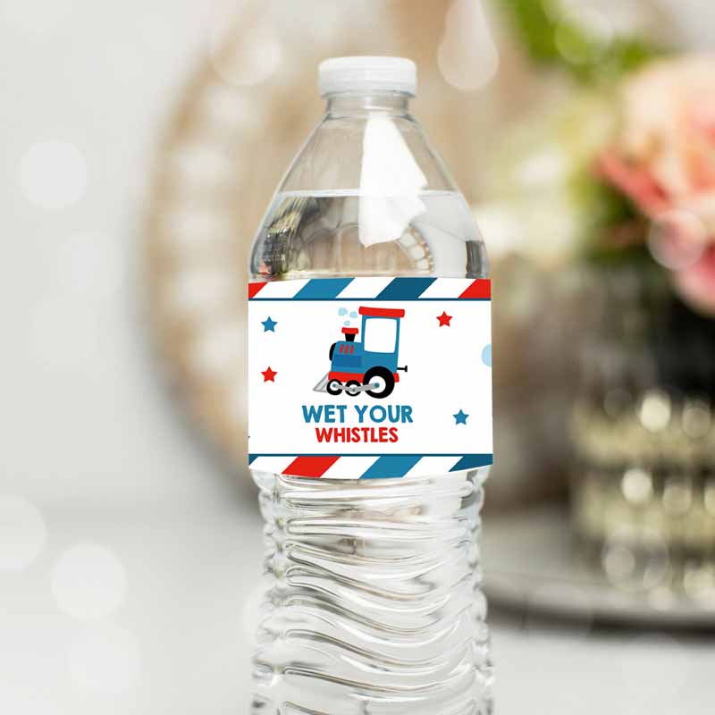 Train Water Bottle Labels Chugga Chugga Two Two Train Kids Birthday Party, Decor Train Party, Decor Train Bottle Wraps