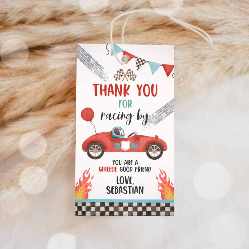 Two Fast Kids Birthday, Favor Tag, Red Race Car Party, Favor Tag, Race Car Kids Birthday, Gift Tag Two Fast Kids Birthday Party