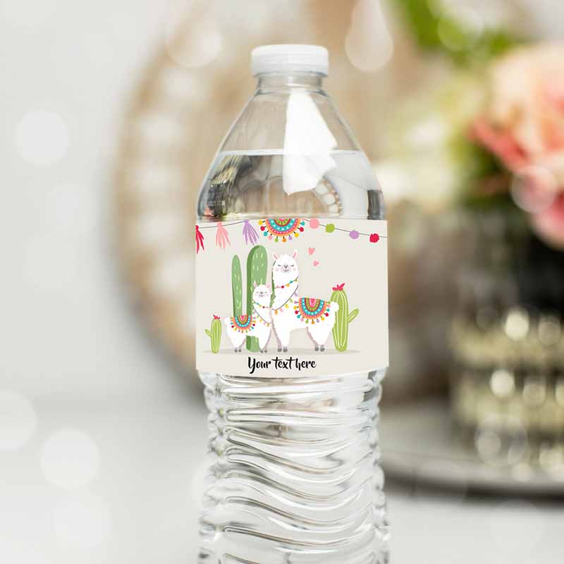 Water Bottle Labels Llama Baby Shower Cactus Succulent Fiesta Mexican Bottle Labels Gender Neutral