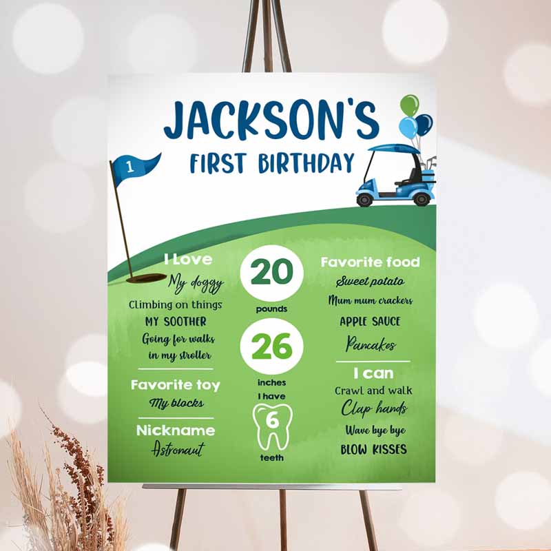 Hole in One Kids Birthday Invitation, Golf First Kids Birthday, Par-tee Golf Birth