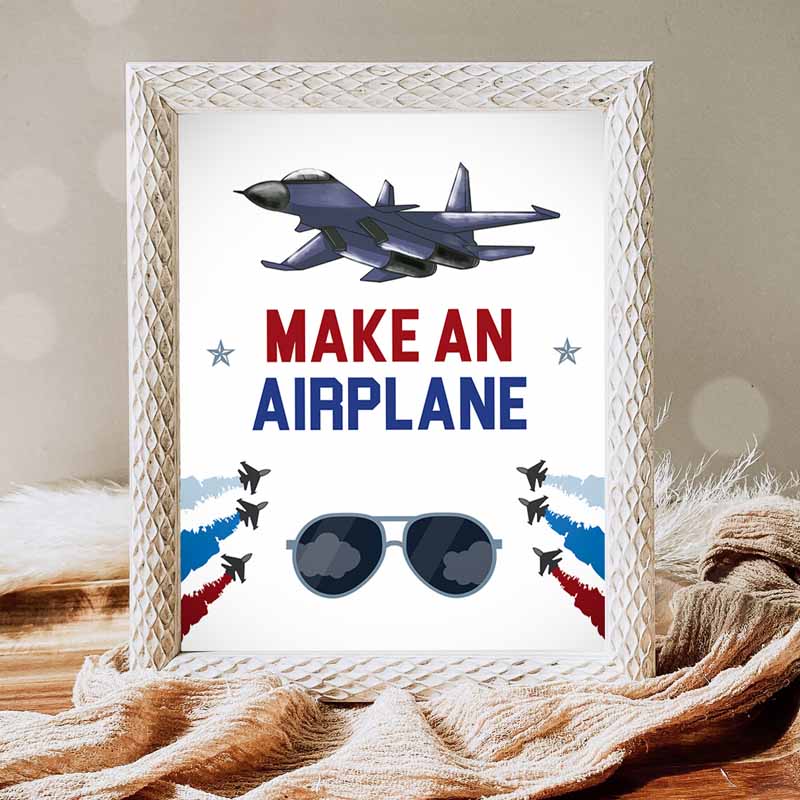 Make an Airplane Sign, Airplane Kids Birthday Party, Fighter Jet Fighter Pilot Military Jet Top One Boy