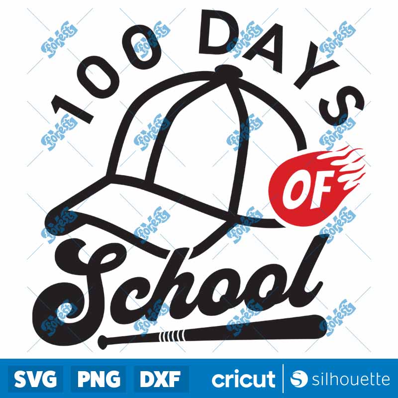 100 Days Baseball SVG