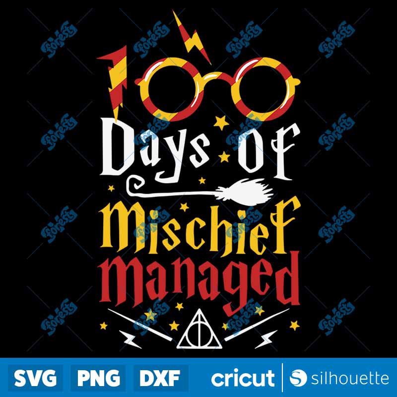 100 Days Of Mischief Managed
  Shirt 100th Day Of School Kids SVG