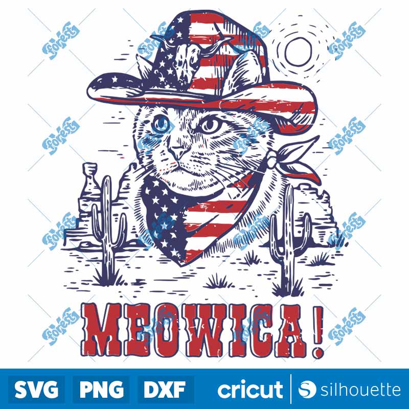 4th Of July Meowica Patriotic
Cowboy Cat SVG