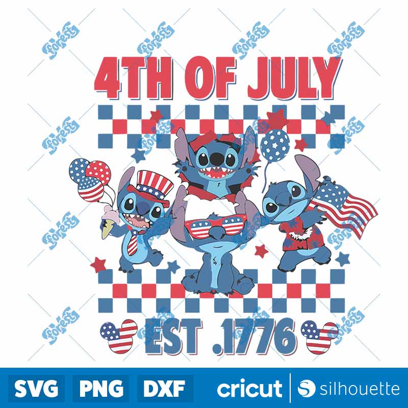 4th Of July Est 1776 Patriotic
  Stitch SVG