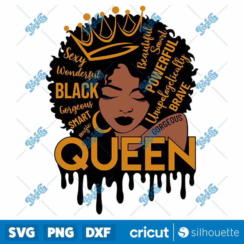 Afro Black Queen Words SVG