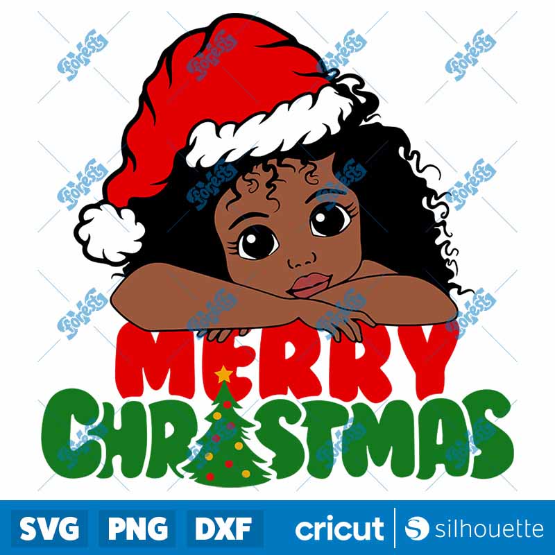 Afro Girl Christmas SVG