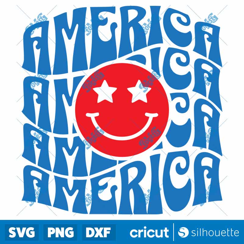 America Smiley Face SVG