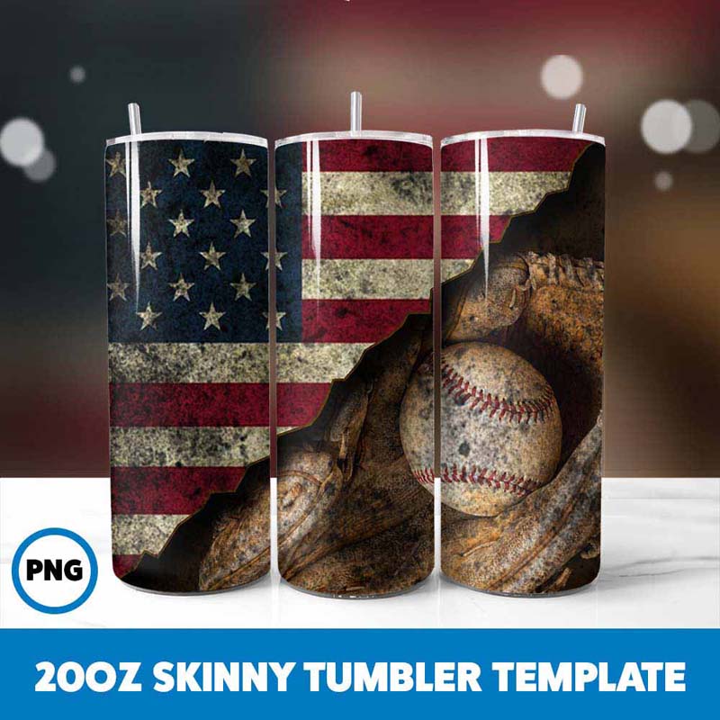 American Flag Baseball Tumbler
  Wrap