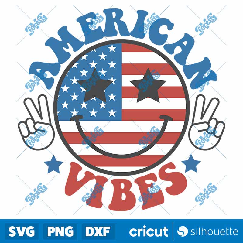 American Vibes Smiley SVG