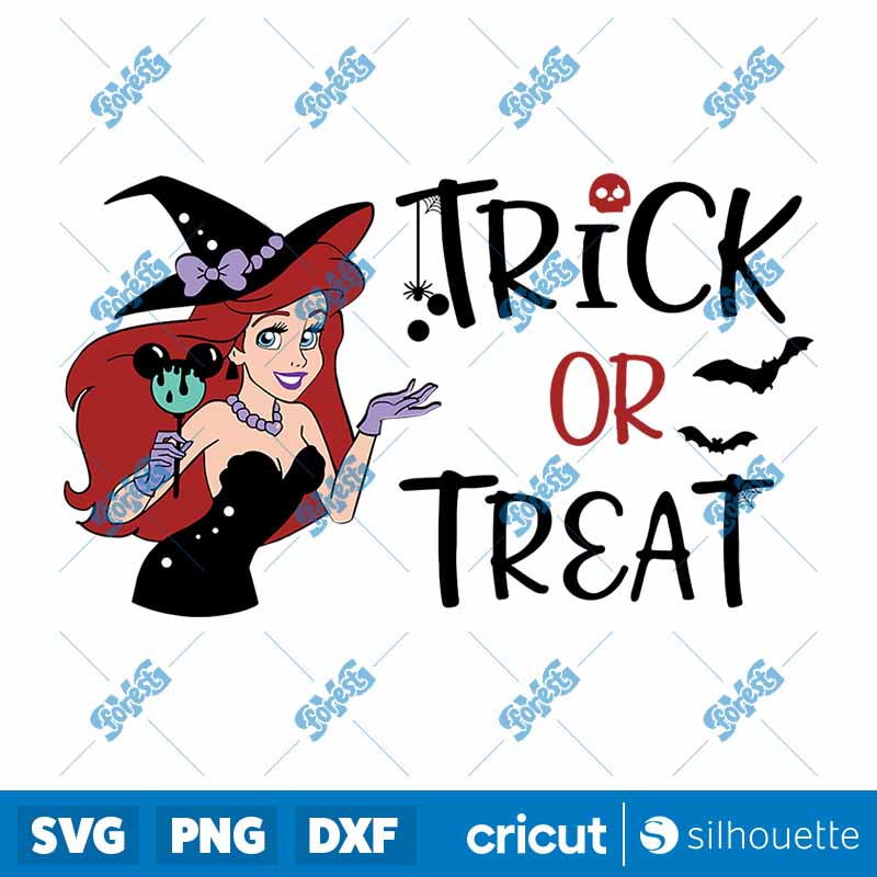 Ariel Mermaid Trick Or Treat
  SVG