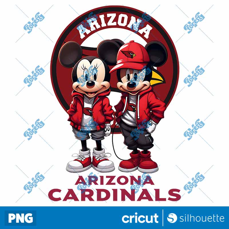 Arizona Cardinals Mickey
  Minnie NFL PNG