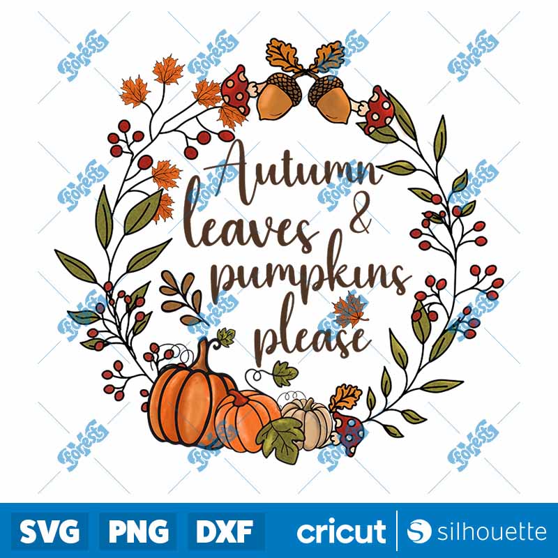 Autumn Leaves Pumpkins Please
  PNG