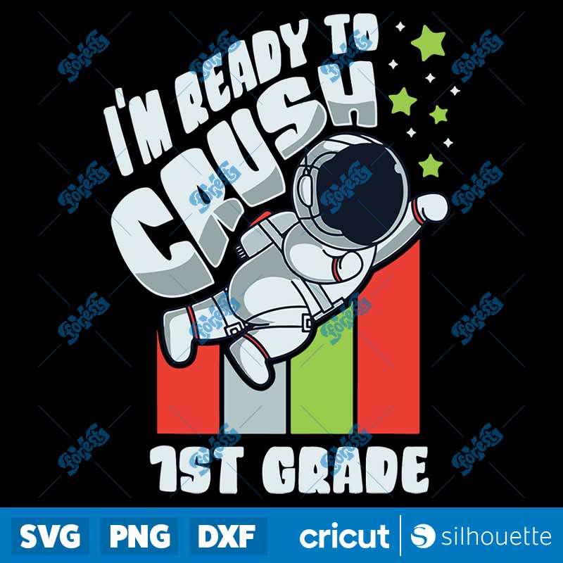 Back To School Cute First Day
  Of 1st Grade Astronaut SVG