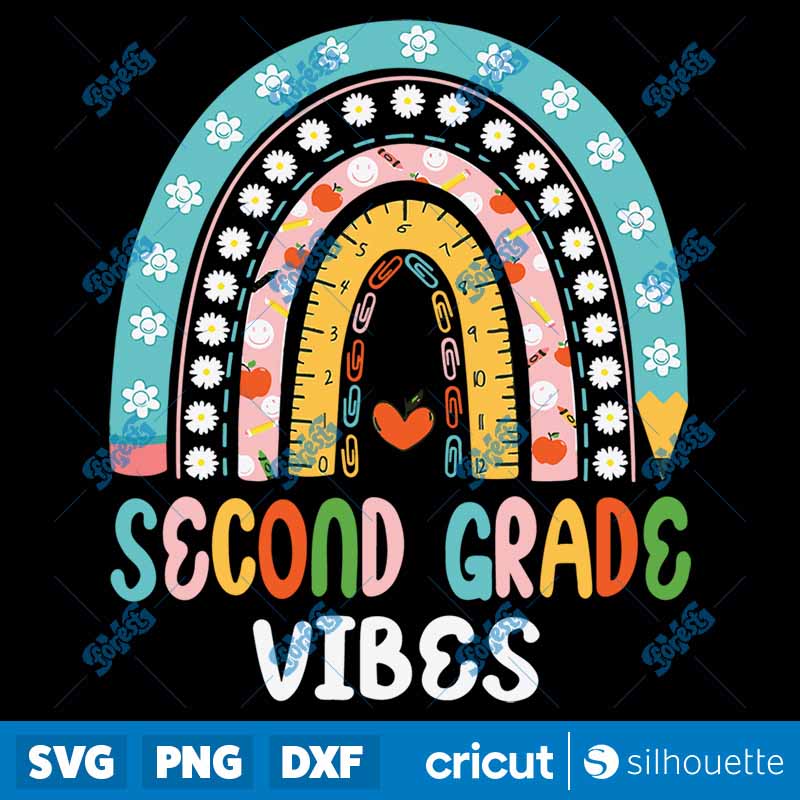 Back To School Second Grade
Vibes Teachers Students SVG